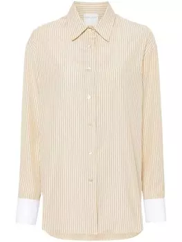 Forte Forte рубашка в полоску с контрастными манжетами, желтый