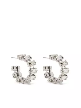 Forte Forte серьги-кольца, украшенные кристаллами, серебристый