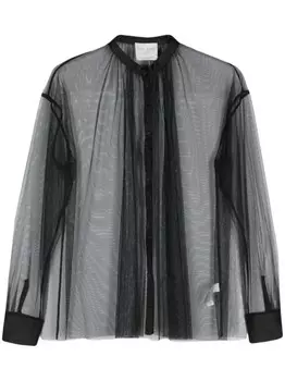 Forte Forte сетчатая рубашка с необработанными краями, черный