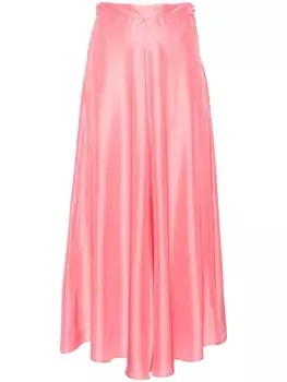 Forte Forte шелковая юбка миди А-силуэта, розовый