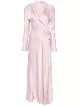 Forte Forte шелковое платье макси с запахом, розовый