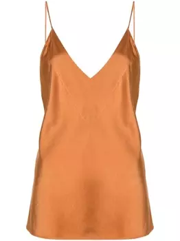 Forte Forte шелковый топ с V-образным вырезом, оранжевый