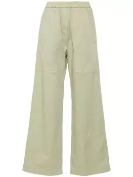 Forte Forte широкие брюки со складками, зеленый