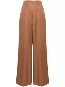 Forte Forte широкие брюки строгого кроя, коричневый