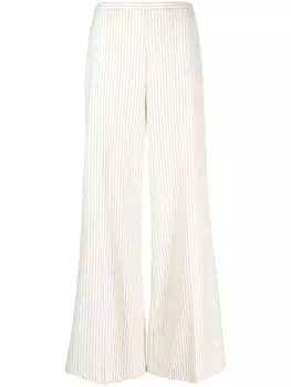 Forte Forte широкие брюки в тонкую полоску, белый