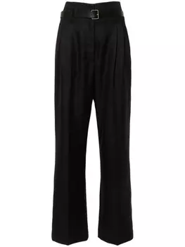 Forte Forte строгие брюки с узором в елочку, черный