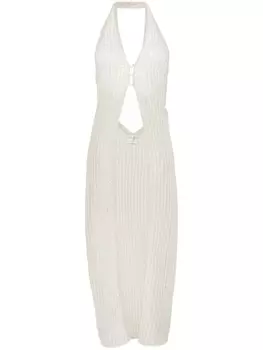 Forte Forte топ макси с вырезом халтер, нейтральный цвет