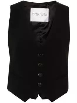 Forte Forte топ с V-образным вырезом, черный