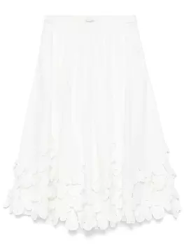 Forte Forte юбка миди с цветочной аппликацией, белый