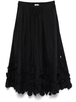 Forte Forte юбка миди с цветочной аппликацией, черный