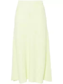 Forte Forte юбка миди в рубчик, зеленый