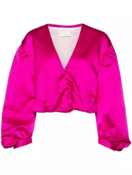 Forte Forte укороченная атласная блузка, фиолетовый