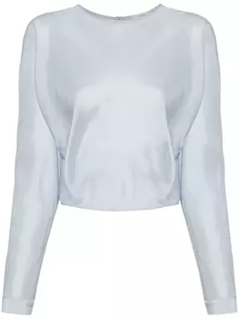 Forte Forte укороченная футболка из шелка, синий