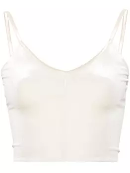 Forte Forte укороченный топ без рукавов, нейтральный цвет