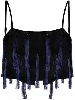 Forte Forte укороченный топ с кисточками, черный