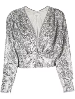 Forte Forte укороченный топ с V-образным вырезом, серебристый