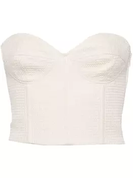 Forte Forte укороченный топ с вырезом в форме сердца, нейтральный цвет