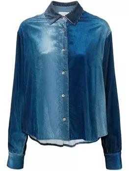 Forte Forte вельветовая рубашка с эффектом градиента, синий