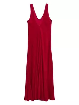 Forte Forte вельветовое платье макси с V-образным вырезом, фиолетовый