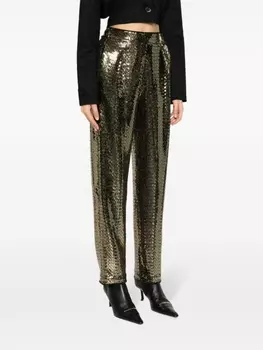 Forte Forte зауженные брюки с эффектом металлик, золотой