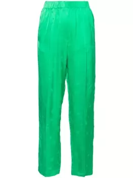 Forte Forte жаккардовые брюки прямого кроя, зеленый