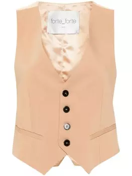 Forte Forte жилет с атласными вставками, нейтральный цвет