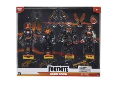 Fortnite Fnt1157 Molten Legends (режим отряда) — четыре 4-дюймовые шарнирные фигурки с оружием, инструментами для сбора урожая и украшениями на спине, разноцветные Inna marka