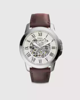 Fossil ME3099 Автоматические кожаные мужские часы, коричневый