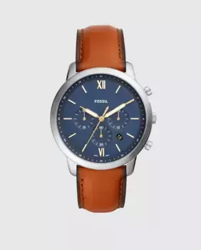 Fossil Neura Chrono FS5453 Коричневые кожаные мужские часы, коричневый