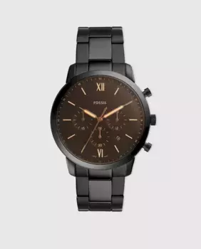Fossil Neutra Chrono FS5525 Черные стальные мужские часы с хронографом