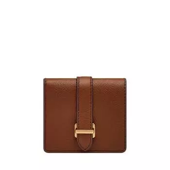 Fossil Женская кожаная сумка-кошелек с застежкой-кнопкой, двойное сложение, коричневый