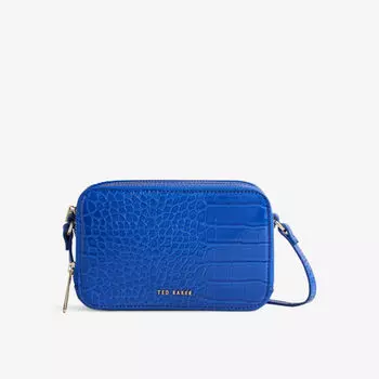 Фотоаппарат Debbi из кожи с тиснением под крокодила Ted Baker, синий
