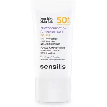 Fotocorrectie D-Pigment Spf 50+ Солнцезащитный крем для лица Мусс с текстурой Диффузор пигмента предотвращает старение кожи для чувствительной кожи 40 мл, Sensilis