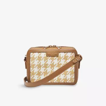 Фотосумка Aspinal Of London Contrast-Weave с контрастным плетением, бежевый