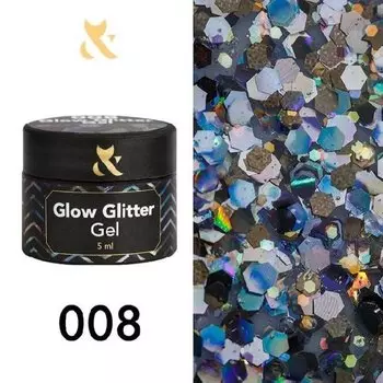 FOX Glow Glitter Gel 008 5 мл TM F.O.X