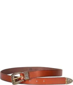 Фрай 0,9 Кожаный ремень с логотипом в стиле вестерн Frye, бежевый