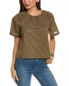 FRAME Джинсовая футболка из жатого хлопка FRAME Denim, зеленый