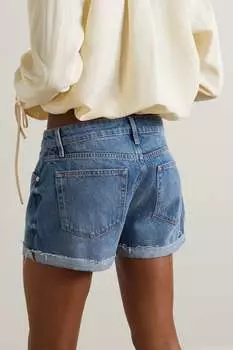 FRAME Джинсовые шорты с бахромой Le Grand Garcon, деним