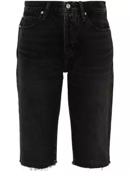 FRAME джинсовые шорты с необработанными краями, черный