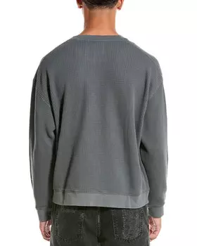 FRAME Джинсовый толстовка вафельной вязки с круглым вырезом FRAME Denim, серый