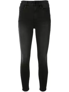FRAME джинсы скинни с завышенной талией, черный