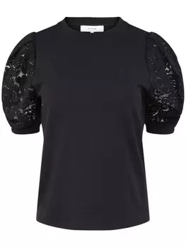 FRAME футболка с кружевной вставкой Frankie, черный