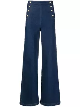 FRAME high-waist wide-leg jeans, синий