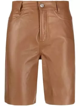 FRAME кожаные шорты, коричневый