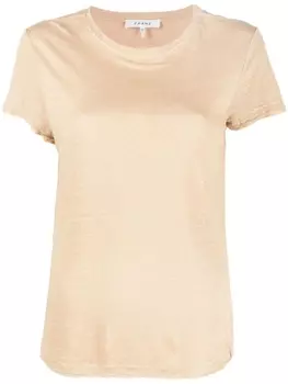 FRAME льняная футболка с необработанными краями, нейтральный цвет