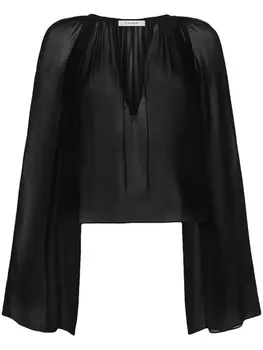 FRAME шелковая блузка со сборками, черный