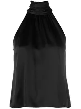 FRAME шелковый топ с высоким воротником, черный