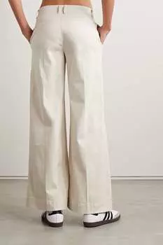 FRAME Широкие брюки Le Tomboy из хлопкового твила стрейч, кремовый