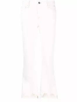 FRAME укороченные джинсы с эффектом потертости, нейтральный цвет