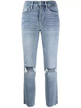 FRAME укороченные джинсы с прорезями, синий